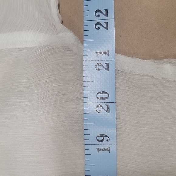 Old Navy Size M White Sheer Boho Embroidered Tie Neckline Long Sleeve Top - Picture 7 of 10